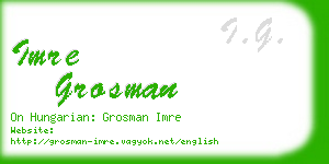 imre grosman business card